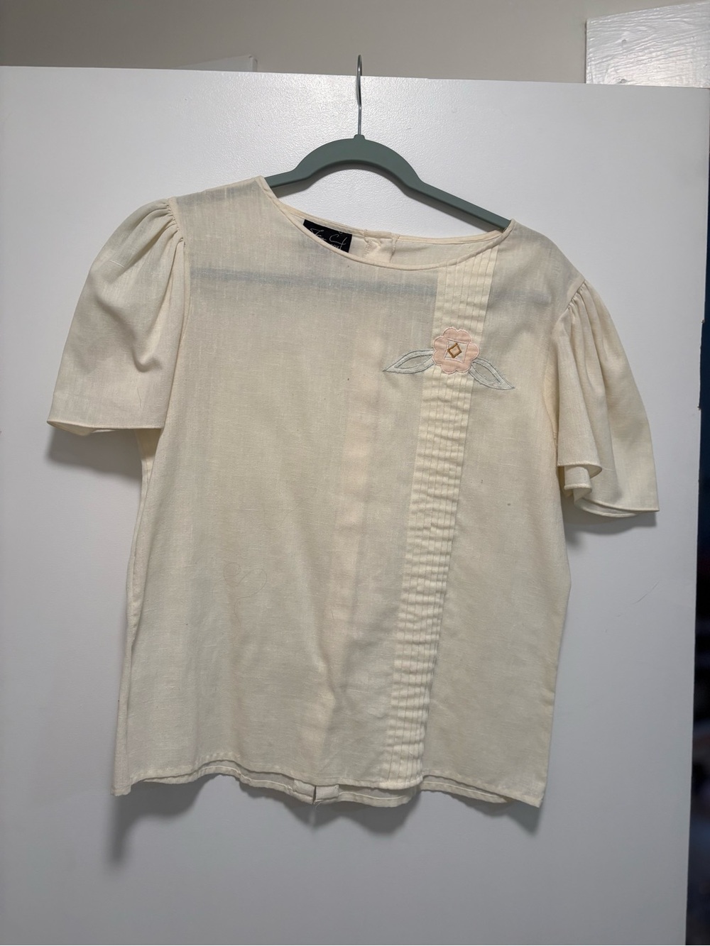 Vintage Embroidered Short-Sleeve Top